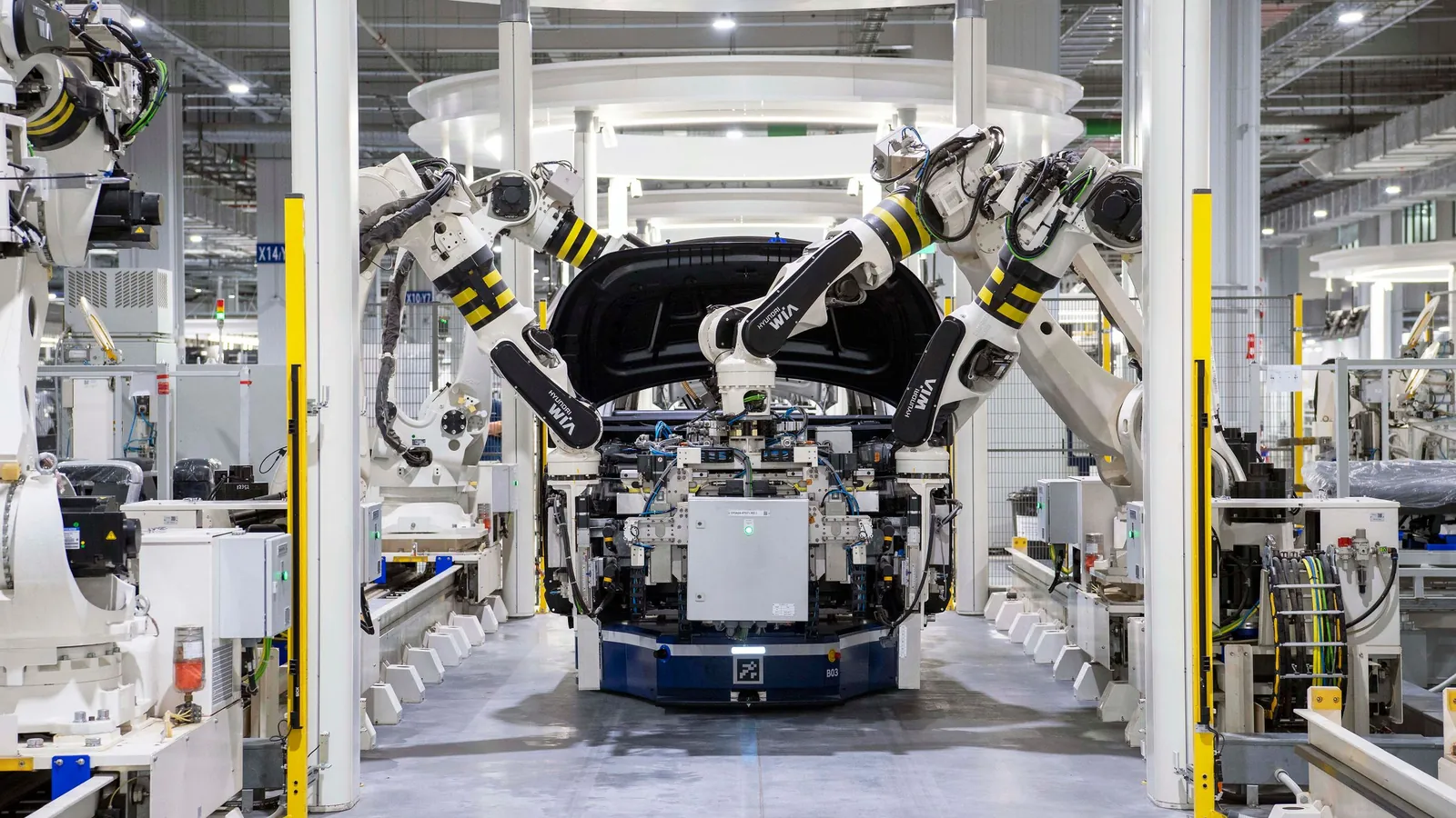 Automation technology in a modern industrial facility.